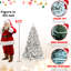 Arbre focal de Noël enneigé 6 pi avec 350 lumières Ul, 35 pins naturels, 888 pointes, structure à charnières pour une installation rapide, base en métal stable pour une installation sans effort, cadre