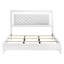 Ensemble de chambre à coucher 3 pièces Marisol Eastern King avec tête de lit à DEL, fini blanc lustré, commode et table de chevet inclus