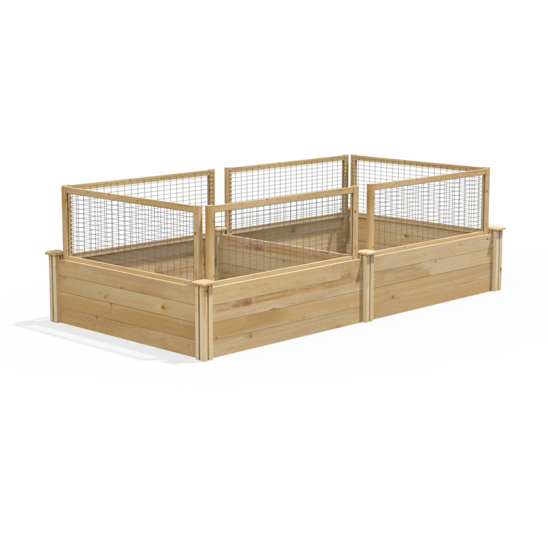 4 Ft. X 8 Ft. Original Cedar Raised Garden Bed With Critterguard Fence System, 14" H x 96" W x 48" D