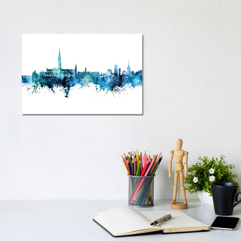 Salisbury England Skyline by Michael Tompsett - Wrapped Canvas Print, 20.32 cm H x 30.48 cm W
