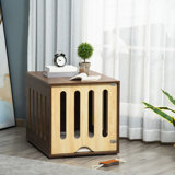Furniture Style Dog Crate End Table with Removable Door Panel