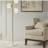 3-bulb floor lamp, with marble base