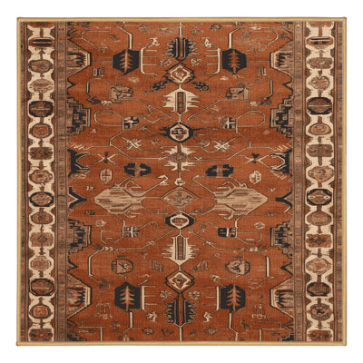 Machine Washable Persian Brown Area Rug