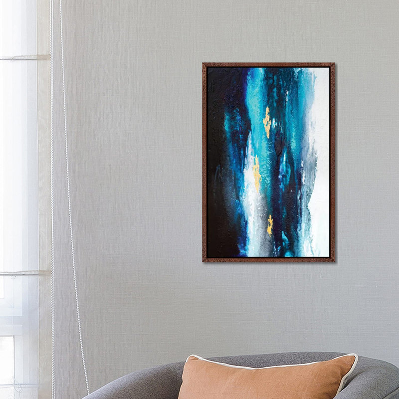 Deep Ocean 1 Piece Wall Art on Canvas, 66.04 cm H x 45.72 cm W, Classic Brown Wood Framed