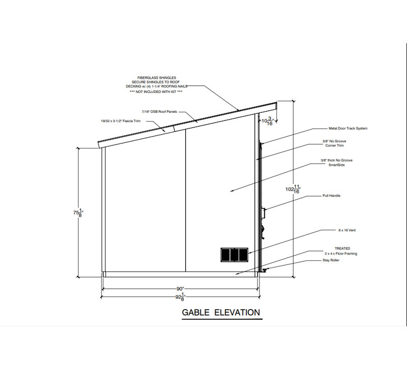 Beige 8' x 12' Wooden Storage Shed Kit with Windows