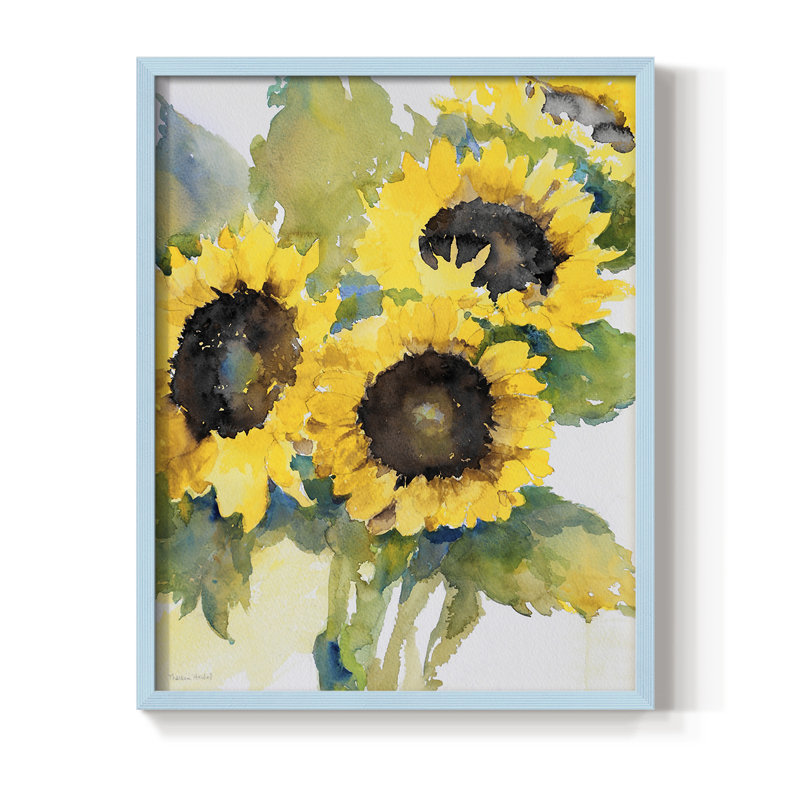 Sun Days II, reproduction encadrée - bois massif, H 30 po x l 24 po, Bleu