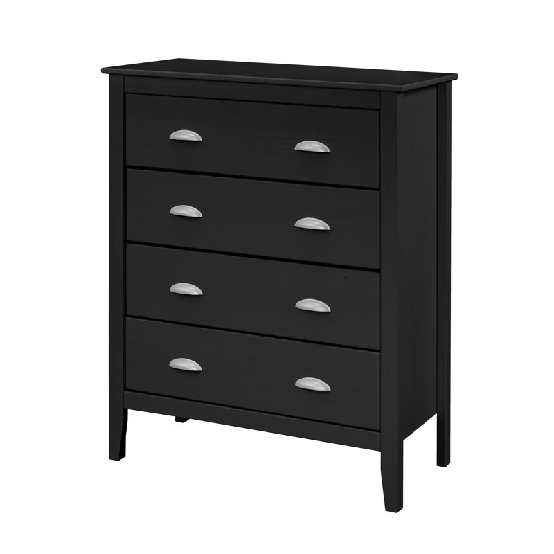 Commode à 4 tiroirs l 30 po Shenna, Noir