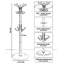 360 Degree Rotating Coat Rack Stand, Freestanding Metal Coat Rack with 14 Hooks and Natural Marble Base, Heavy Duty Coat Tree for Office, Entryway, Hallway, and Bedroom, Black