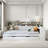 Multifunctional Wooden Daybed With Storage Shelves, Study Desk And Trundle-1806765185-1806765184