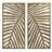 2 Wall Decor With Leaf Theme In Two-Tone Natural Wood Tone And White Pattern