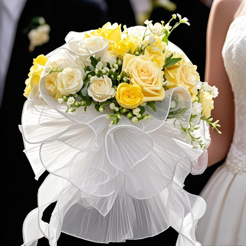 Bouquet de mariage pour demoiselle d'honneur, Ivoire