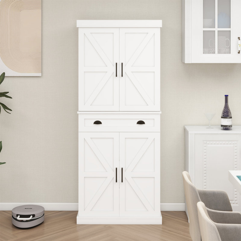 Armoire de rangement 71 po avec 4 portes (2 portes avec supports)
