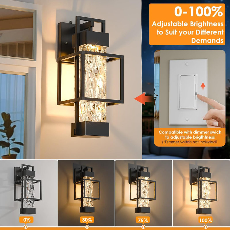 Outdoor Porch Lighting Fixtures Wall Mounted, Matte Black