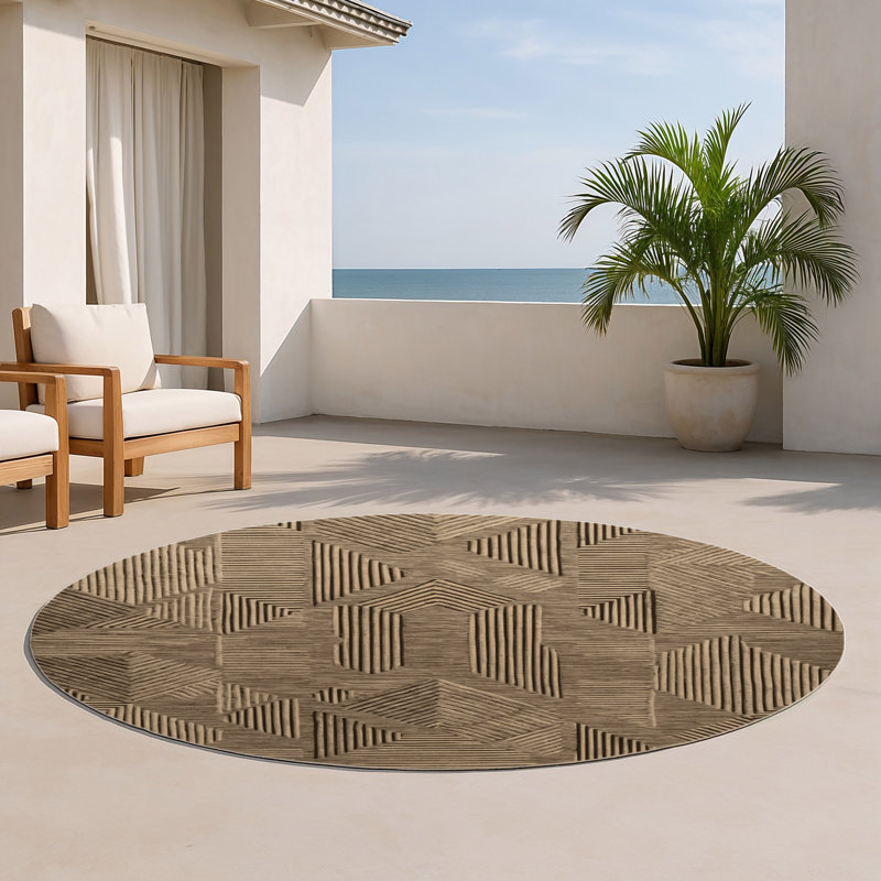 Tapis intérieur et extérieur ArtDeco, Rond 5 pi