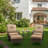 5-Piece Outdoor Patio Furniture Set With Swivel Rocking Chairs, Ottomans And Glass Coffee Table-923873729