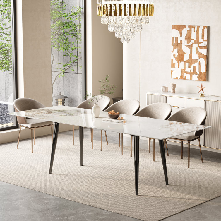 Terynn 63" to 94.5" Extendable Dining Tables for 8 to 10 - Rectangle Sintered Stone Dining Table