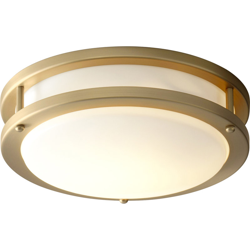 Winsted Acrylic LED Flush Mount, Aged Brass