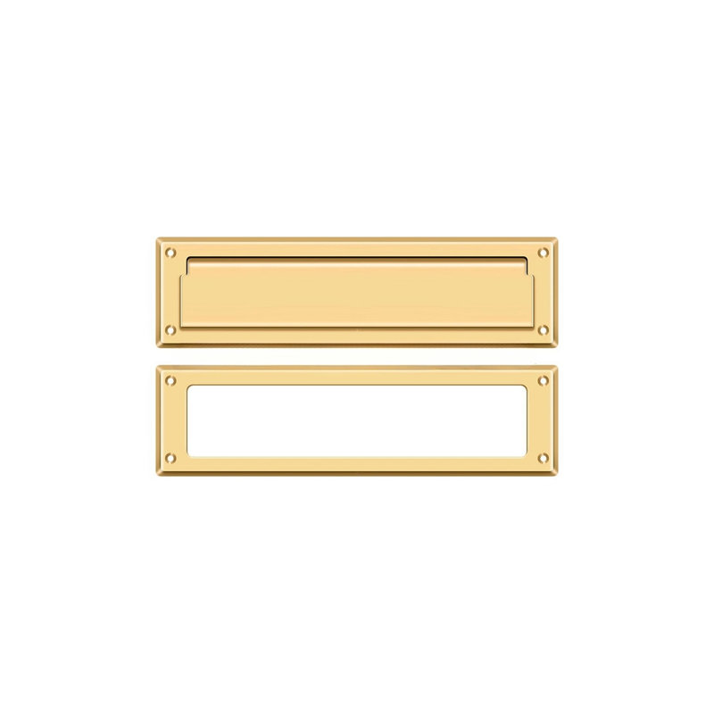 Brass Mail Slot, 3.625" H x 13.125" W x 0.5625" D, PVD Polished Brass