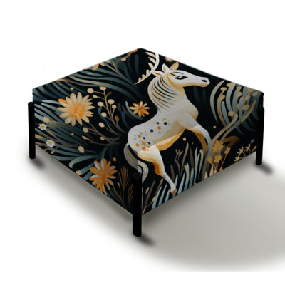 Nomadic Adventure - Animal Print Large Square Ottoman