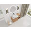 Meuble-lavabo mural 36 po avec lavabo d'art en céramique et tablettes de rangement, porte à fermeture en douceur, emballage KD, contreplaqué
