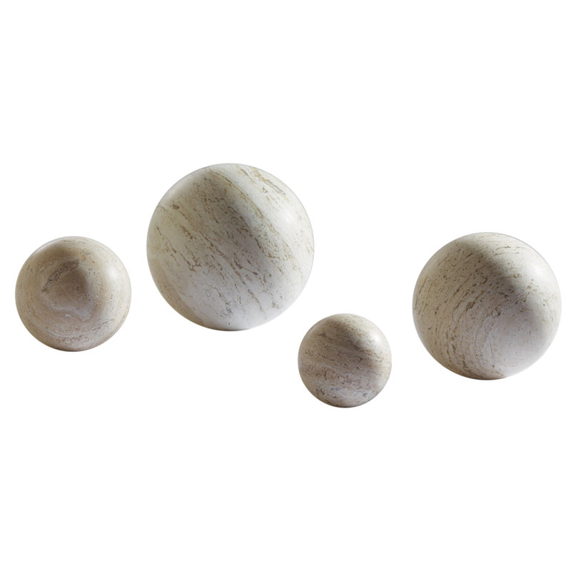 Travertine Sphere, 4" H x 4" W x 4" D