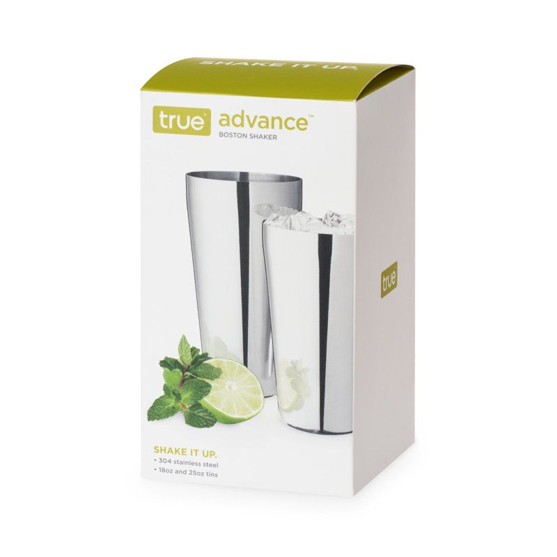 Stainless Steel Boston Cocktail Shaker Set, 18oz & 25oz