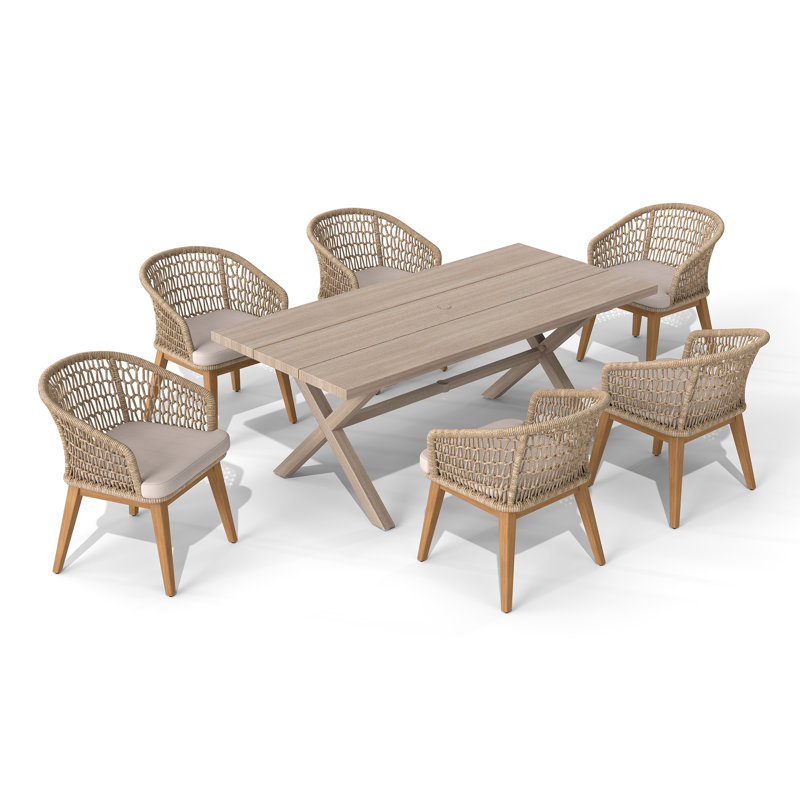 Patio 6-person Dining Set With Cushions