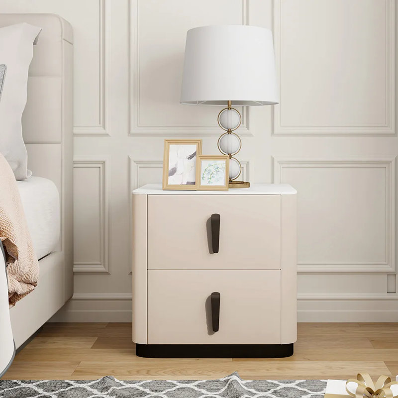 19'' Nightstand With 2 Pine Wood Drawers