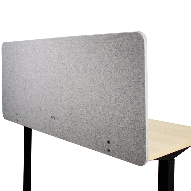 Gray Acoustic Clamp-on Desk Privacy Panel 60" x 24"