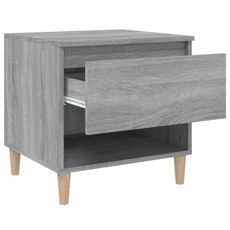 Catalina 50cm W Solid + Manufactured Wood Bedside Table, Grey Sonoma
