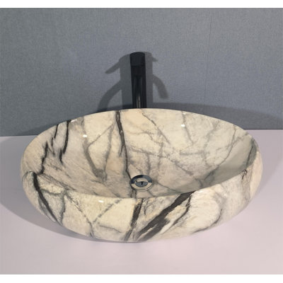 Lavabo de salle de bain vasque ovale en céramique et marbre