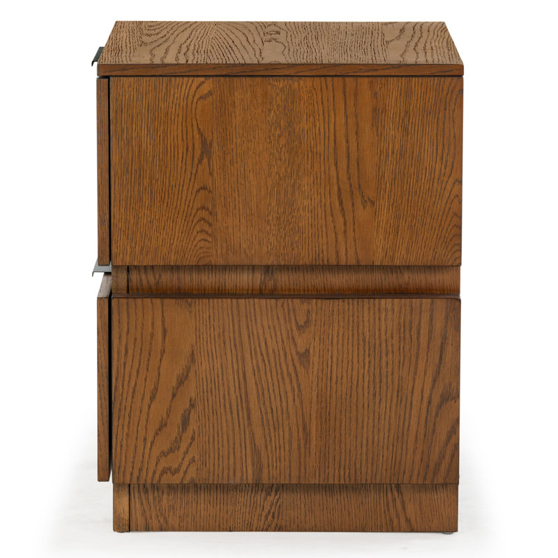 Titus 2 Drawer Nightstand, Medium Oak