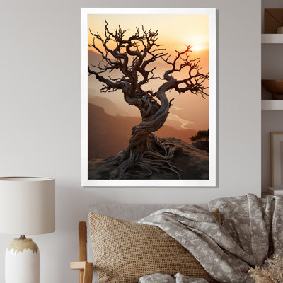 «Silence Of The Single Tree At Stunning Sunset», reproduction sur toile