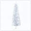 Snow Flocked Artificial Pencil Christmas Tree, Slim Xmas Tree With Realistic Branches And Plastic Base Stand For Indoor Decoration