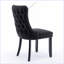 Chaise de salle à manger rembourrée moderne à oreilles avec garniture cloutée-1202837789