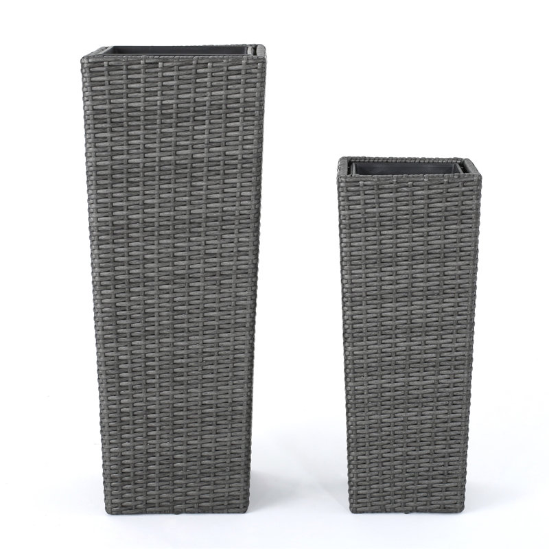 Rattan Flower Pot, Gray