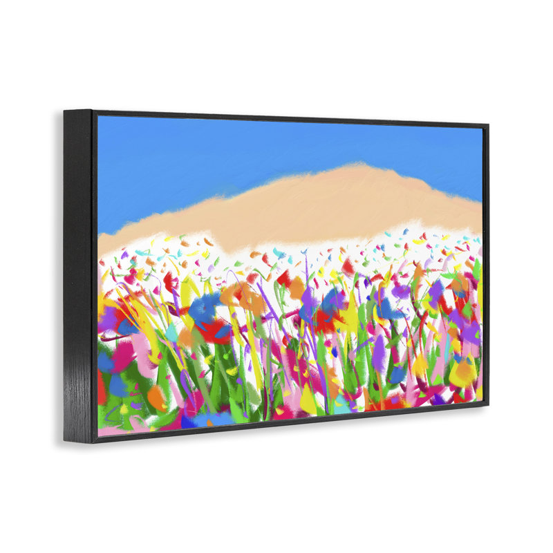 «Joyful Landscape Abstraction», art de la giclée encadrée par Bellasai Art, Giclée encadrée noir minuit, H 12 po x l 18 po