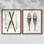 Skis rétro - reproduction encadrée de qualité supérieure - prêt à être accroché - aucun clou requis - aucun clou requis-1791717497-1791717491