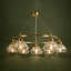 Lustre 6 lumières à roue de chariot moderne à intensité variable avec verre mercurisé