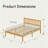 12"H Heavy-Duty Easy Assembly Solid Wood Bamboo Platform Bed Frame with Headboard-77977546