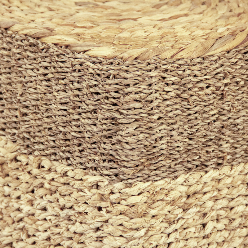 Mosier Square Ottoman, Light Brown/Brown Jute