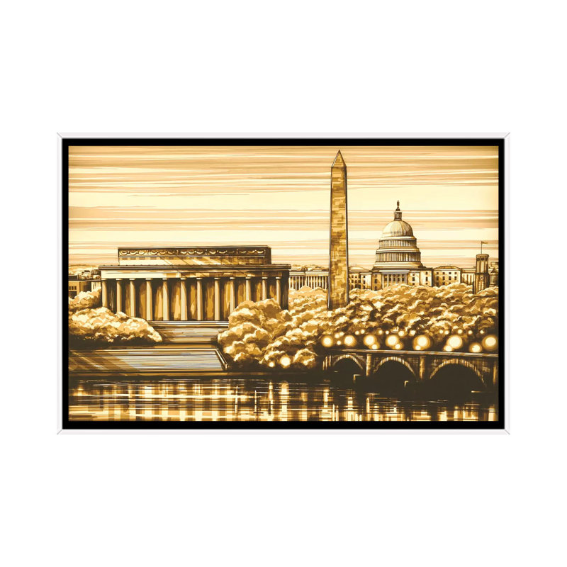 Washington by Max Zorn - Print on Canvas, 101.6 cm H x 66.04 cm W, White Framed