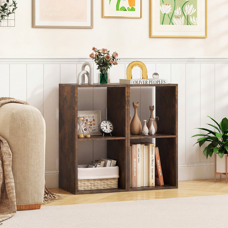 69cm H x 35cm W Cube Bookcase, Brown
