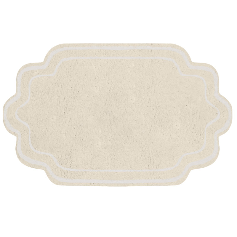 Tapis pour salle de bain Dobrinka, Ivoire ivoire, 17 po x 24 po (rectangulaire)