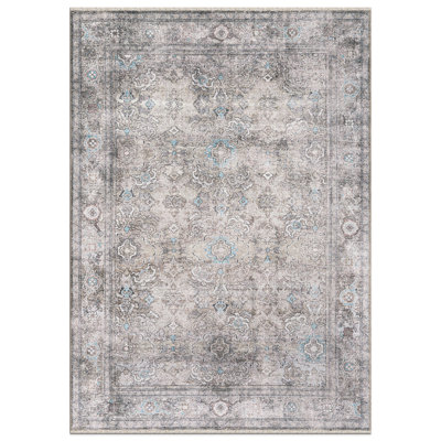 Kromer Oriental Machine Washable Red/Beige Area Rug