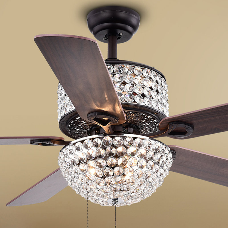 Caruthersville 52'' Ceiling Fan with Light Kit, Pull Chains