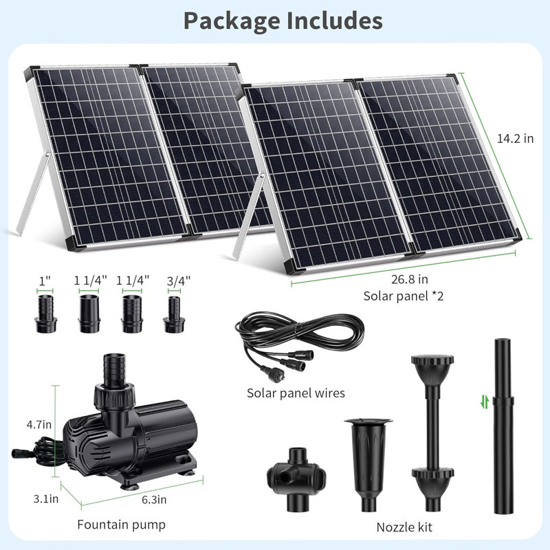 Ensemble de pompe de fontaine solaire 100W