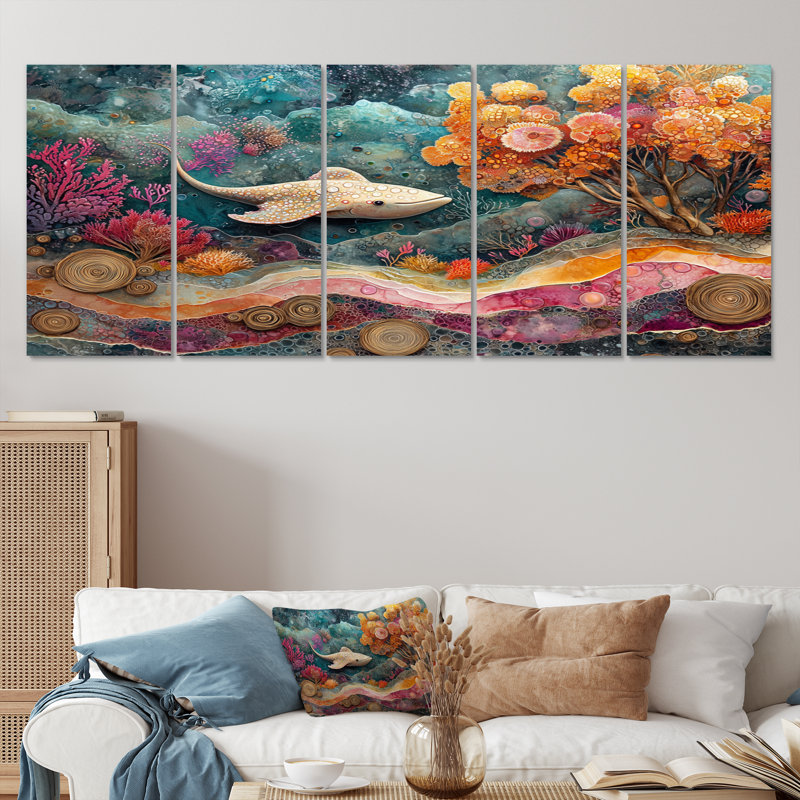 Azeria - - Décoration murale Stingray - Art mural moderne, H 28 po x l 60 po