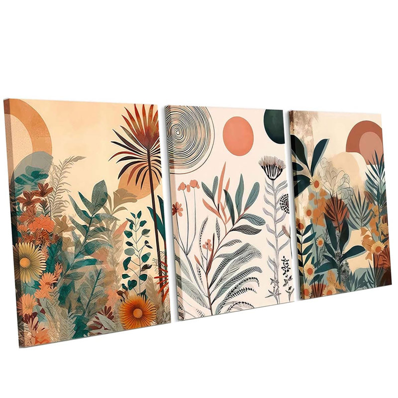 3 Piece Wrapped Canvas Print, 40 cm H x 90 cm W