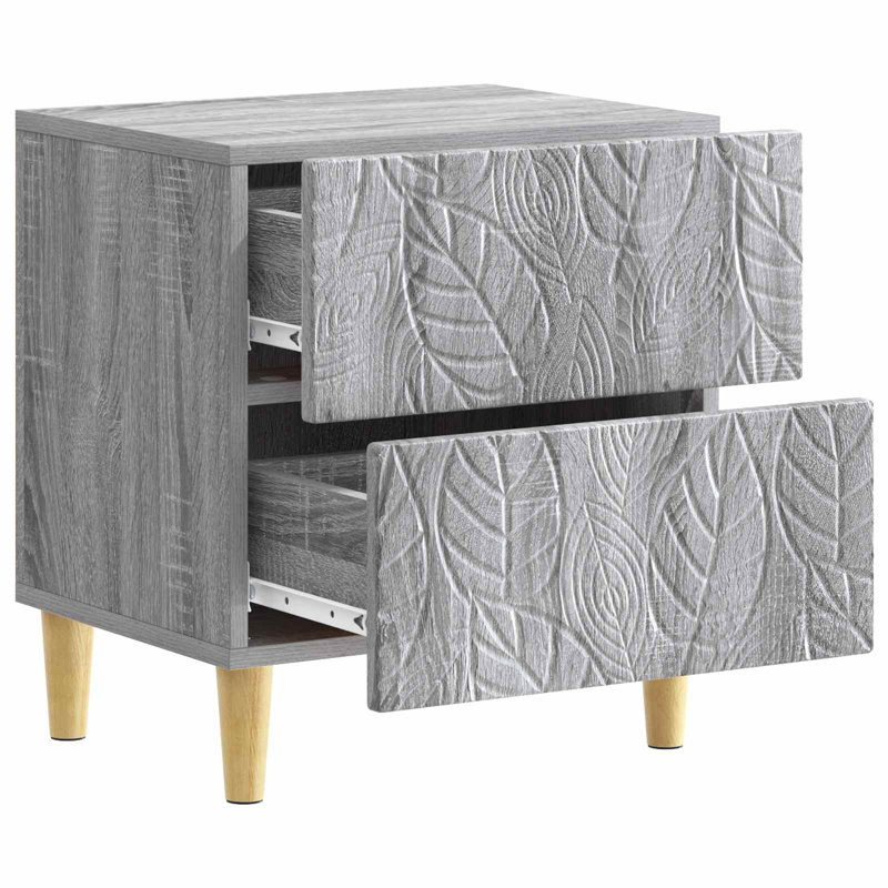 43cm W Composite Bedside Table, Grey Sonoma